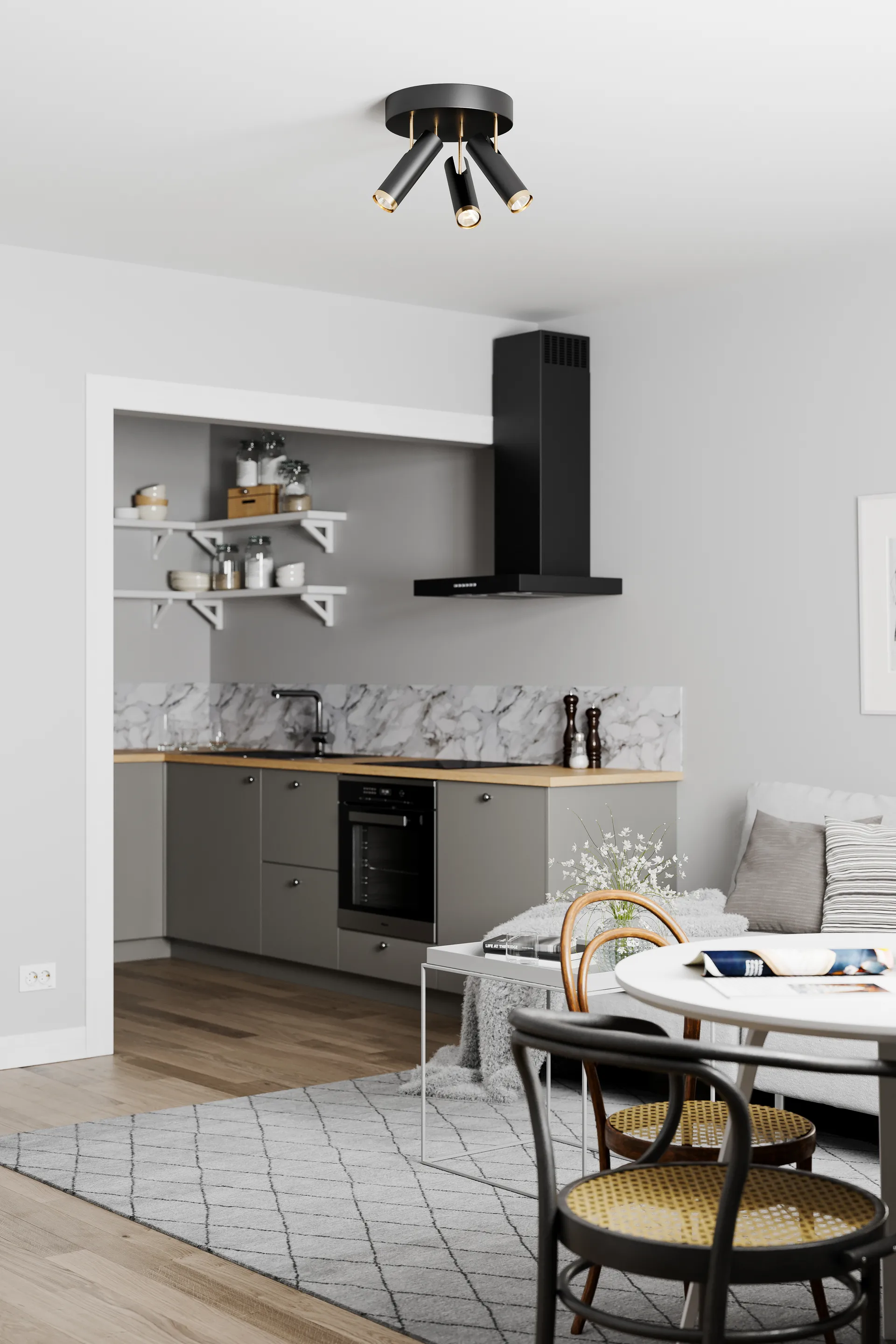 Oświetlenie punktowe Puls, Czarny matowy By Rydéns