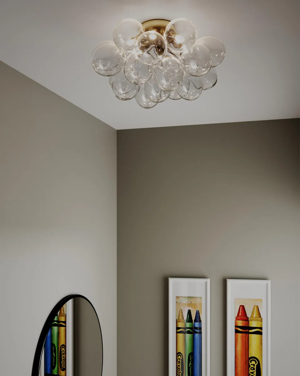 Plafon Gross Ø50 cm, Mosiądz-przezroczysty By Rydéns