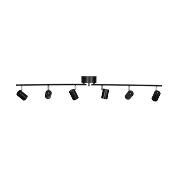 Reflektor sufitowy Correct 6, 124 cm - Matowa czerń - By Rydéns