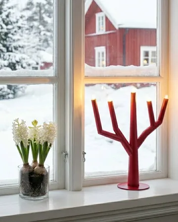 Świecznik adwentowy Winter Ruby - Tlenkowa czerwień - By Rydéns