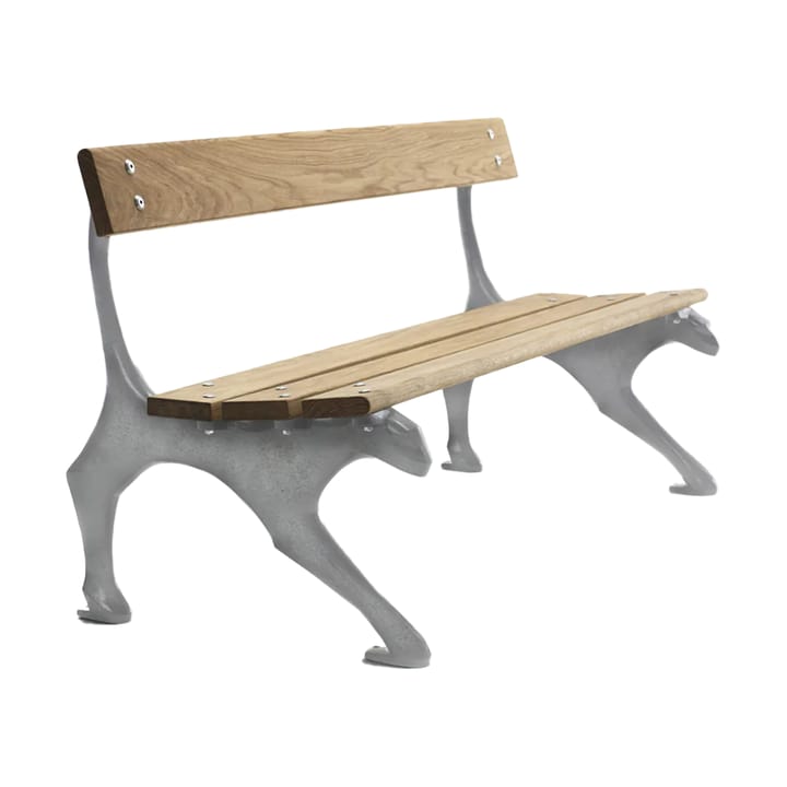 Ławka Kattsoffa - Olejowany dąb–surowe aluminium - Byarums bruk