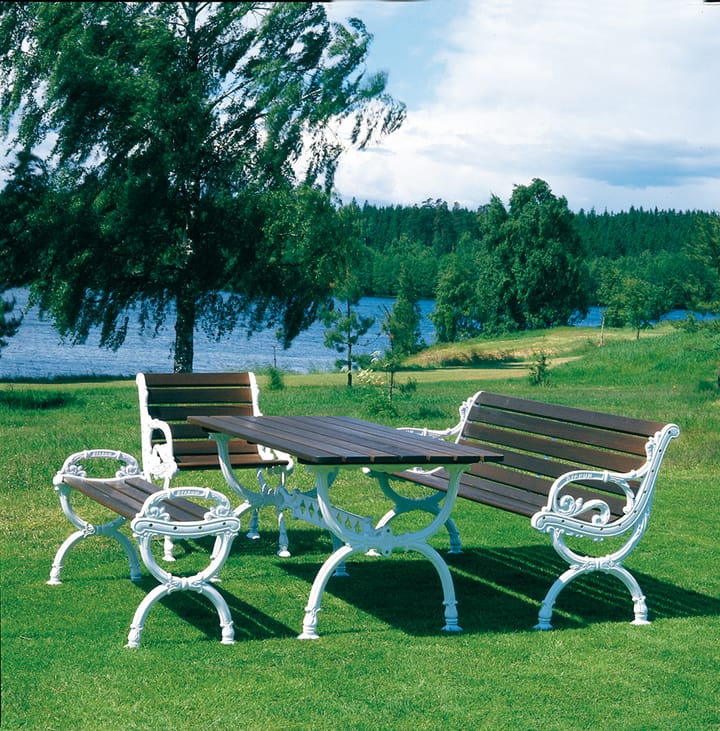 Fotel ogrodowy Byarum - Sosna brązowa lazura, surowy stelaż aluminiowy - Byarums bruk