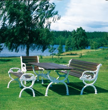 Fotel ogrodowy Byarum - Sosna lakierowana na biało, surowy stelaż aluminiowy - Byarums bruk