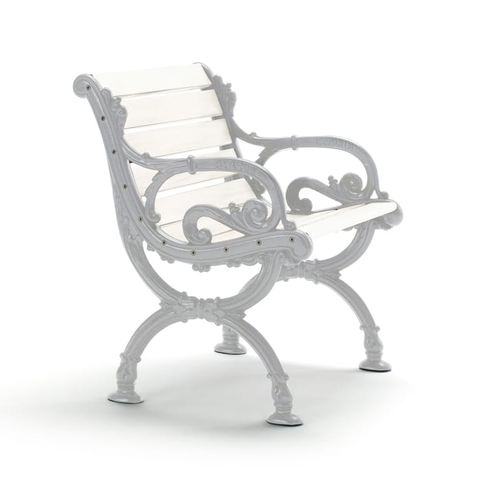 Fotel ogrodowy Byarum - Sosna lakierowana na biało, surowy stelaż aluminiowy - Byarums bruk