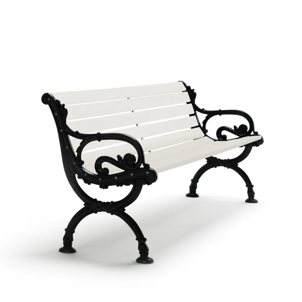 Sofa ogrodowa Byarum, Sosna lakierowana na biało, czarny stelaż, 155 cm Byarums bruk