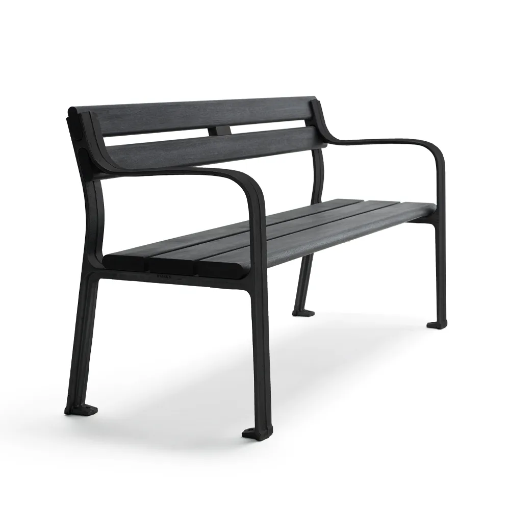 Sofa ogrodowa Joy, Mahoń czarna lazura, czarny stelaż Byarums bruk