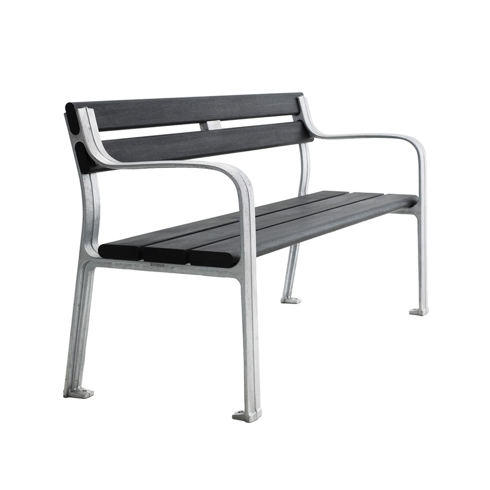 Byarums bruk Sofa ogrodowa Joy Mahoń czarna lazura, surowy stelaż aluminiowy