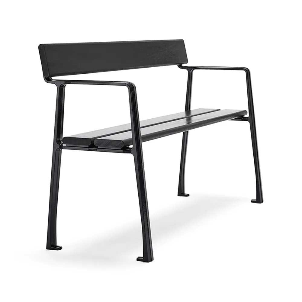 Sofa ogrodowa Piccolo, Mahoń czarna lazura, czarny stelaż Byarums bruk