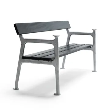 Sofa ogrodowa Vilamoura - Mahoń czarna lazura, stelaż z surowego aluminium - Byarums bruk