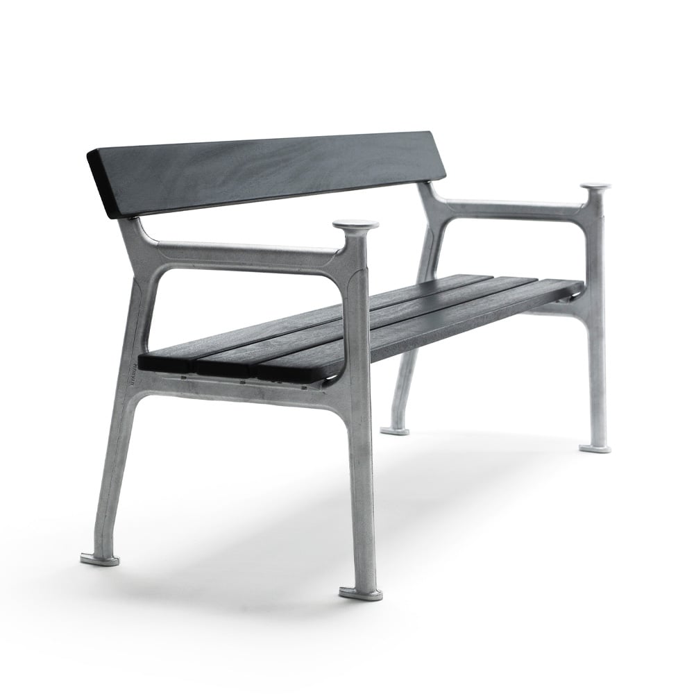 Byarums bruk Sofa ogrodowa Vilamoura Mahoń czarna lazura, stelaż z surowego aluminium