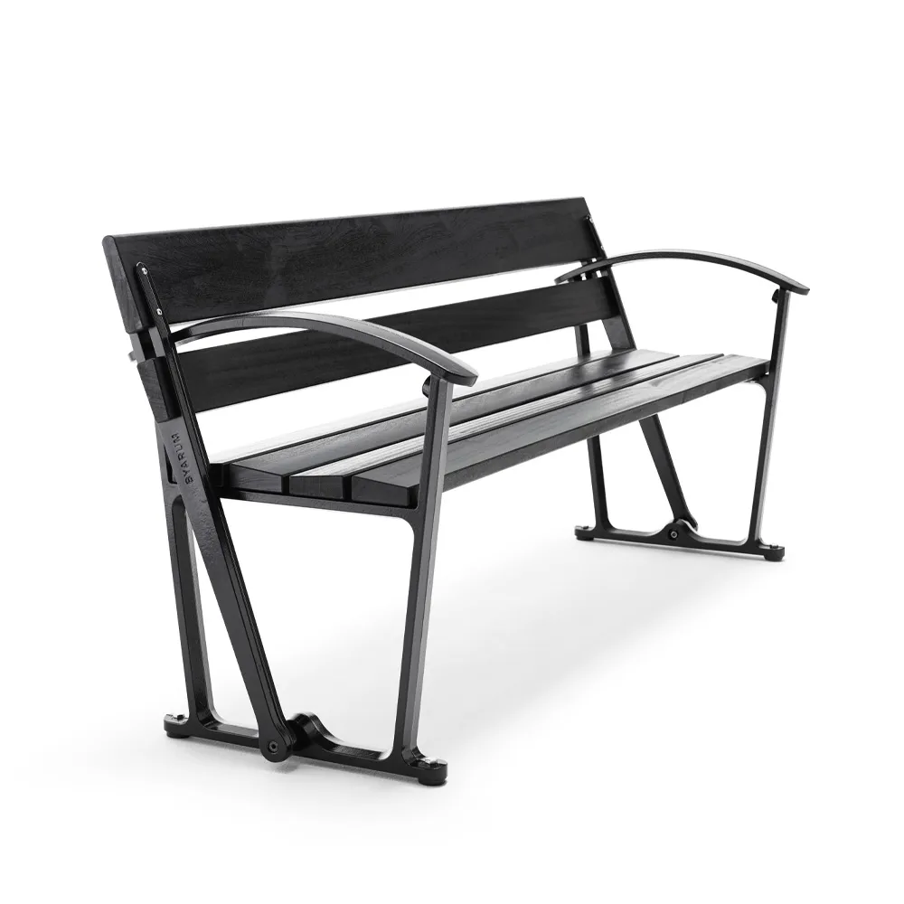 Sofa ogrodowa Waterloo, Mahoń czarna lazura, czarny stelaż Byarums bruk