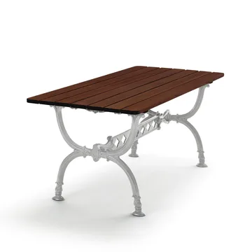 Stół Byarum 142x72 cm - Sosna brązowa lazura, surowy stelaż aluminiowy - Byarums bruk