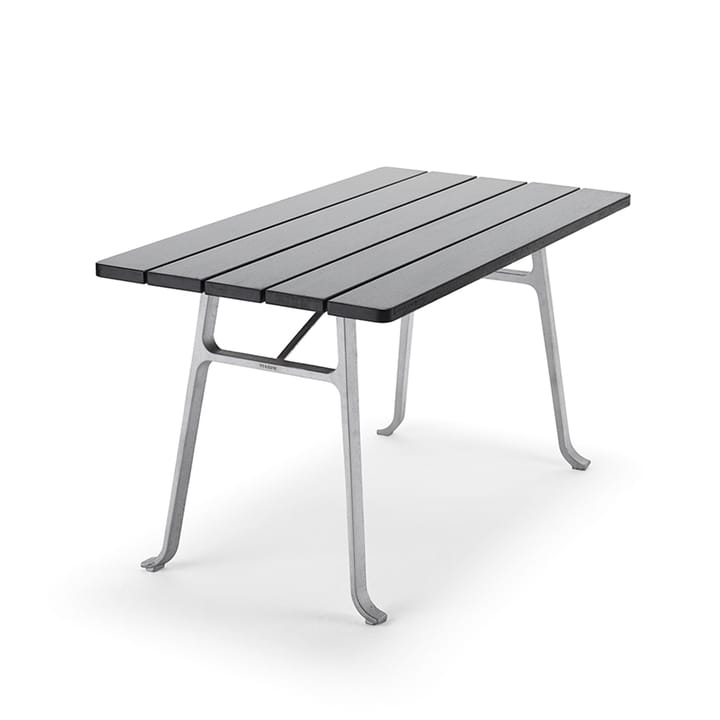 Stół Seriff - Mahoń czarna lazura, surowy stelaż aluminiowy - Byarums bruk