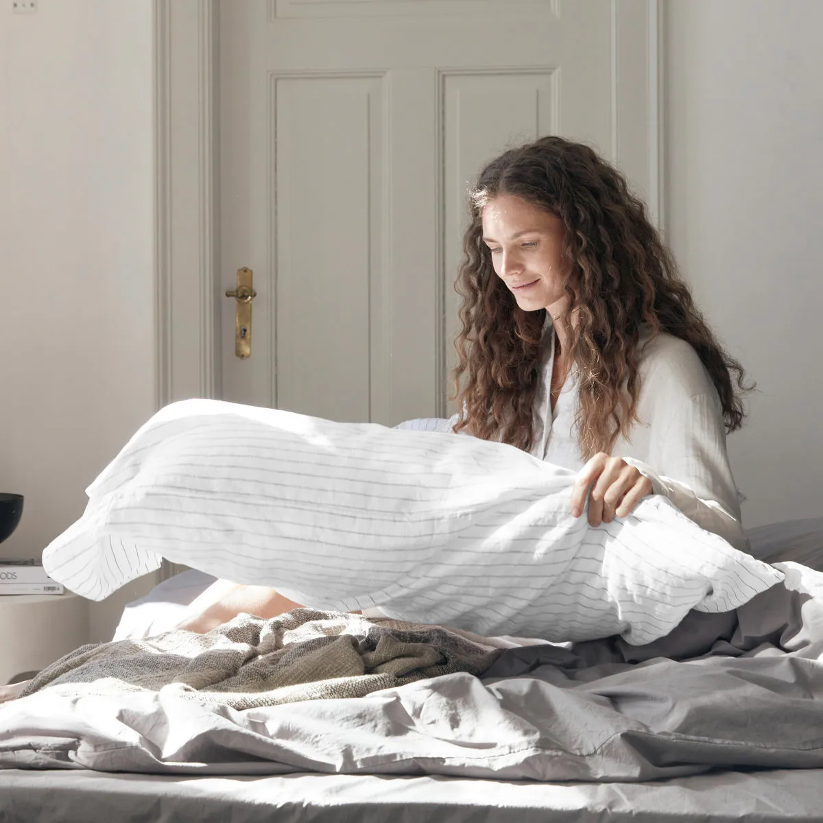 Poszewka na poduszkę Gunhild 50x90 cm, Snow-coal byNORD