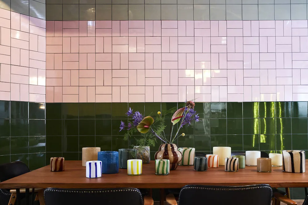 Calore świecznik-wazon M Ø15 cm, Green-beige Byon