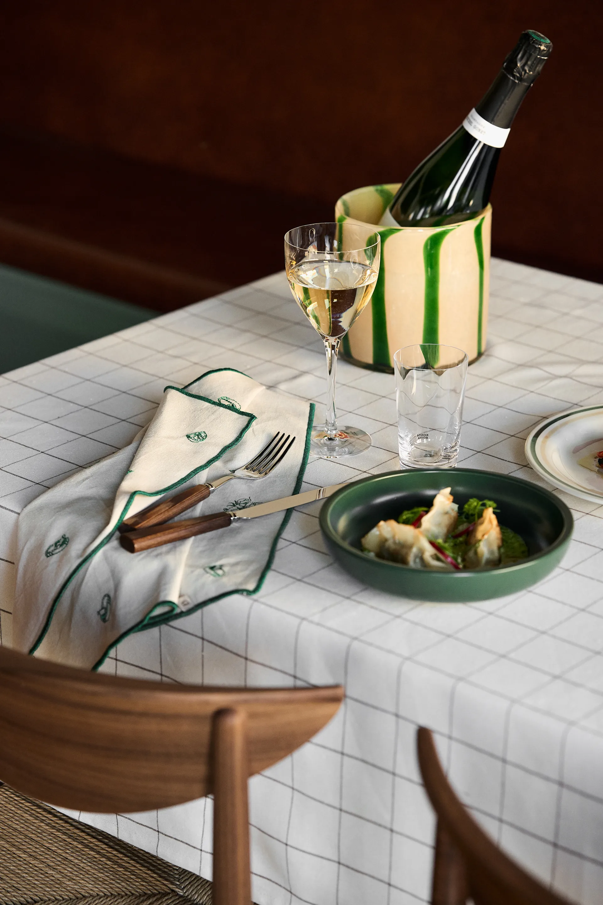 Calore świecznik-wazon M Ø15 cm, Green-beige Byon