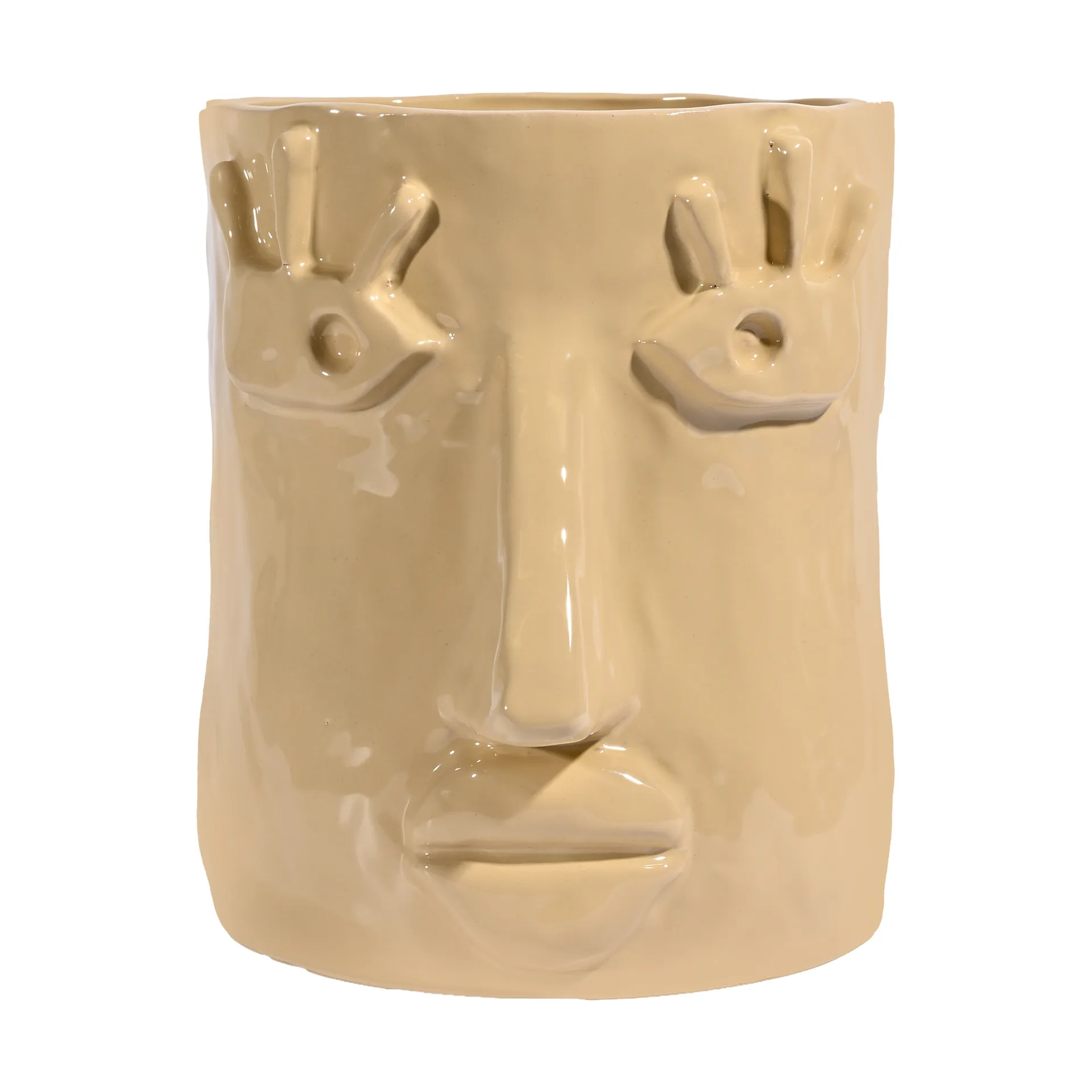 Doniczka Facy L 24x19x22 cm, Beżowy Byon