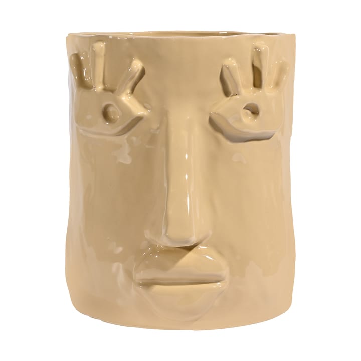 Doniczka Facy L 24x19x22 cm - Beżowy - Byon