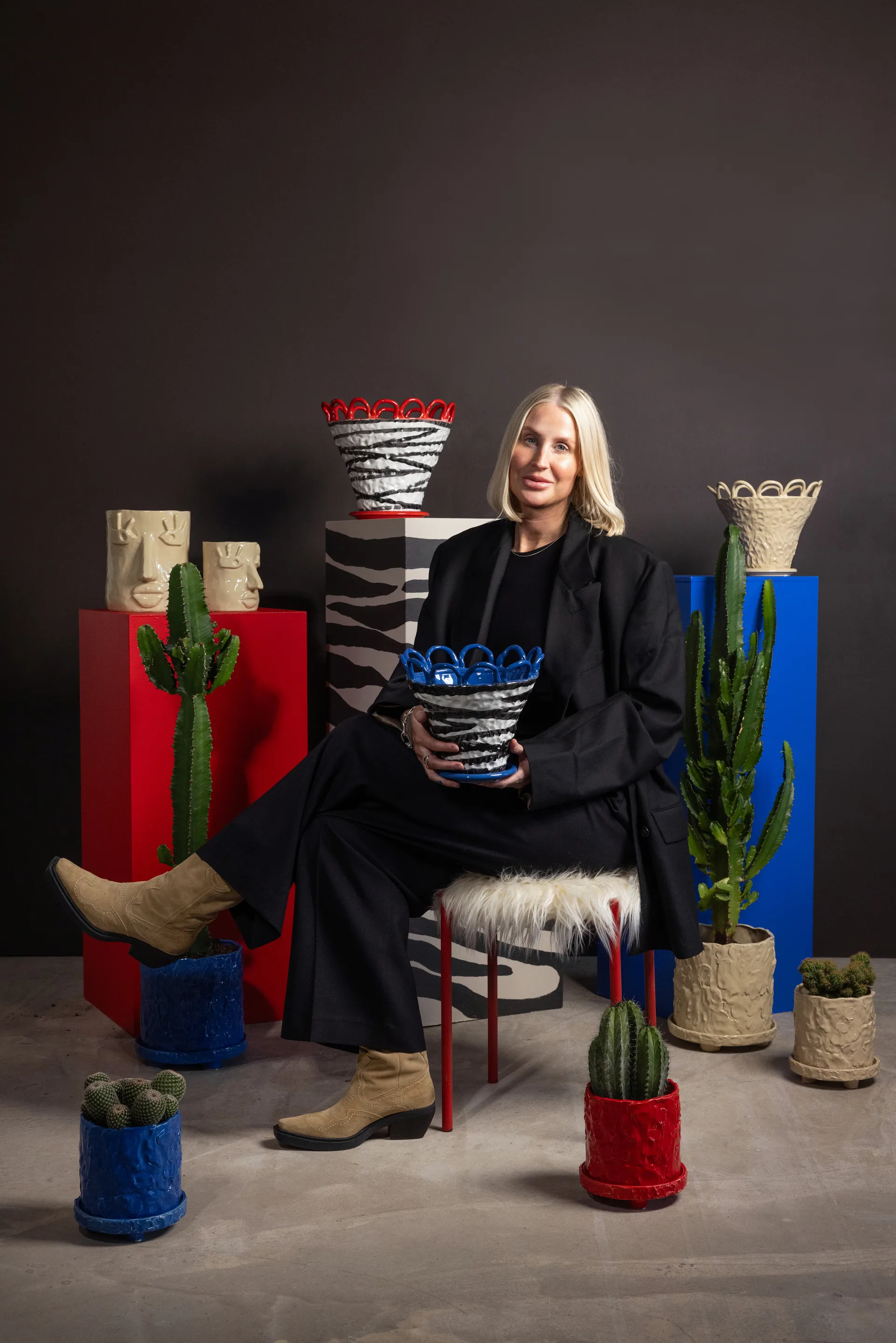 Doniczka Muddy S Ø17,5 cm, Czerwony Byon