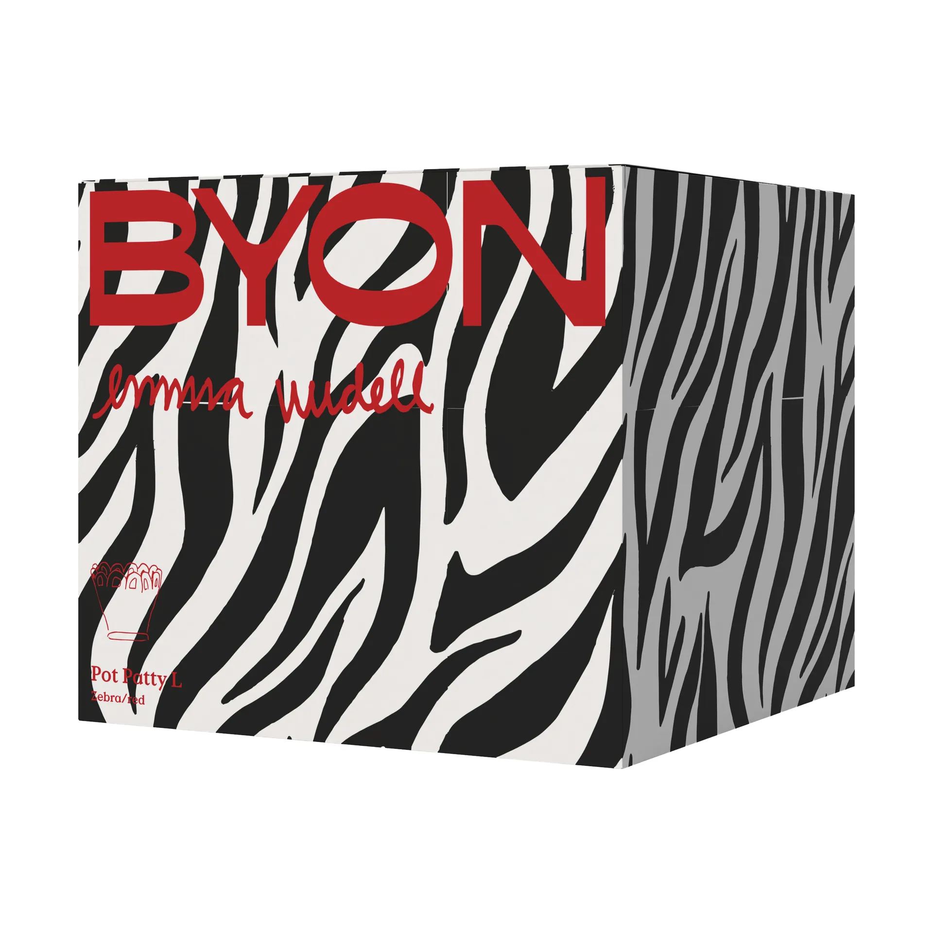 Doniczka Patty L Ø30 cm, Zebra-czerwony Byon