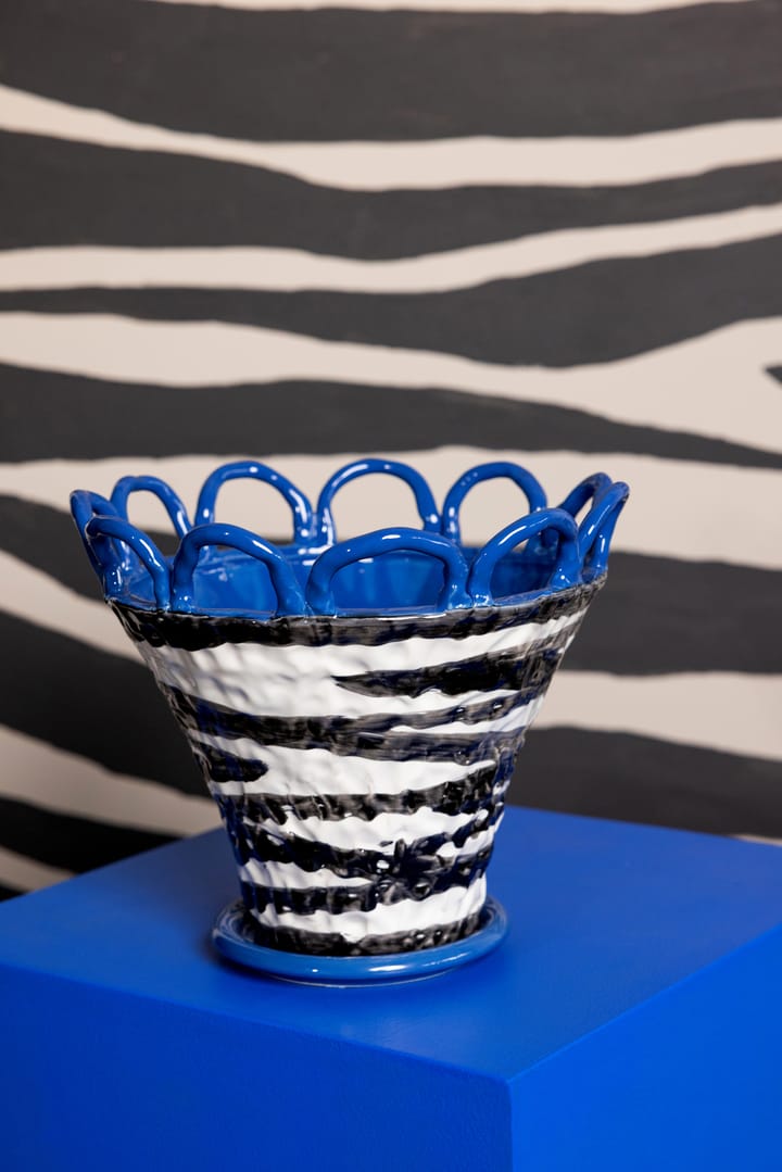 Doniczka Patty S Ø25 cm, Zebra-niebieski Byon
