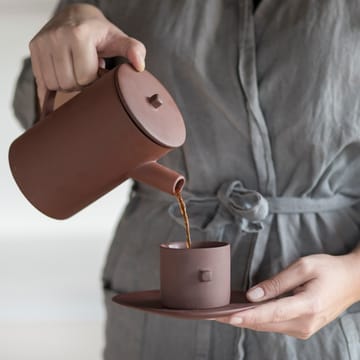 Filiżanka ze spodkiem Clay - Brązowa - Byon
