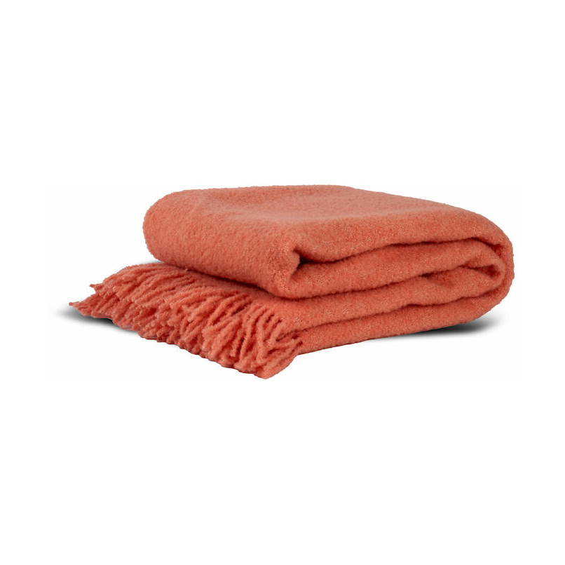 Byon Franca koc 130x170 cm Różowy | Skandynawski Design | Wełniane koce i pledy | Różowy