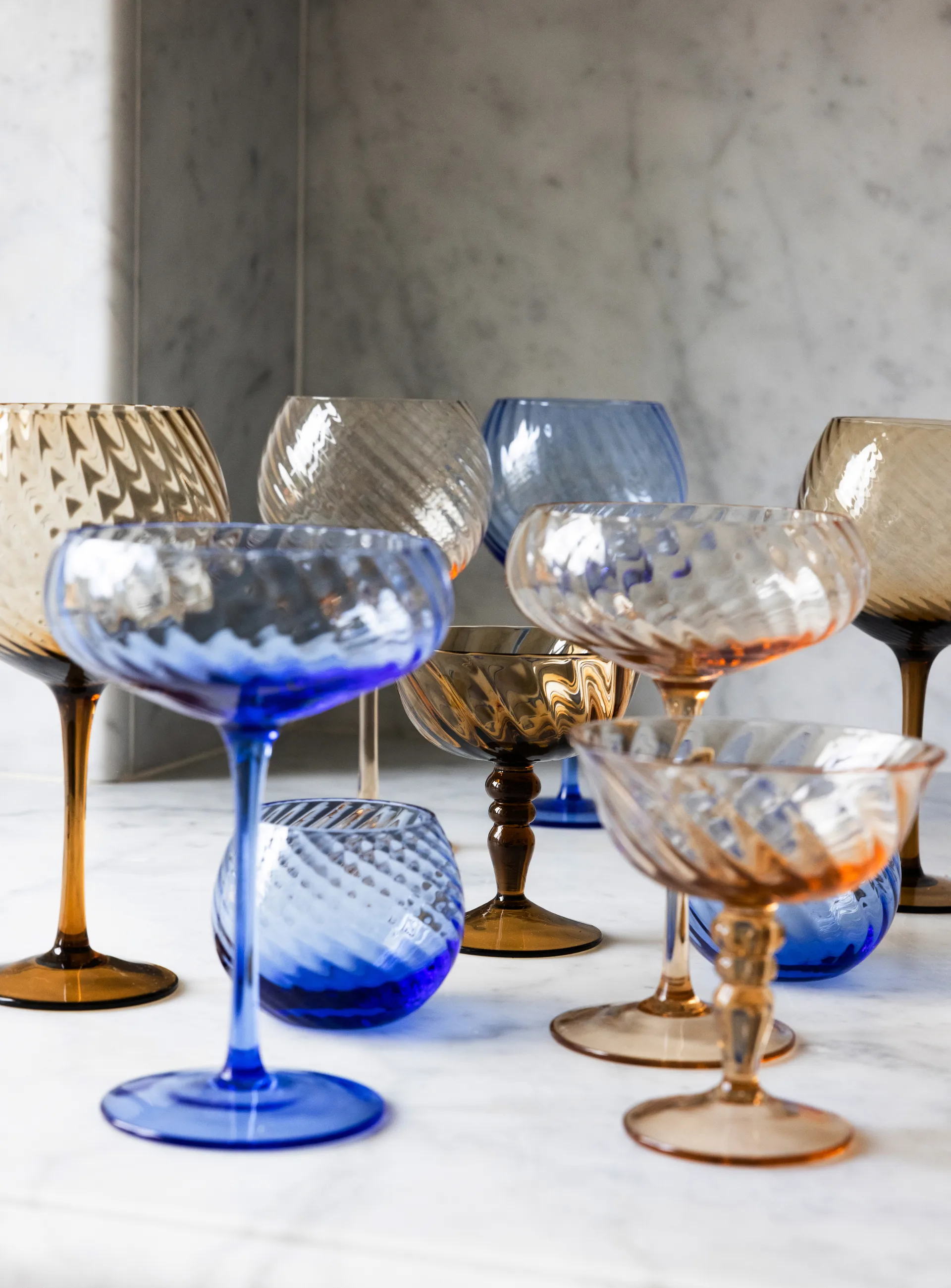 Kieliszki do szampana Opacity 30 cl 2 szt., Niebieskie Byon