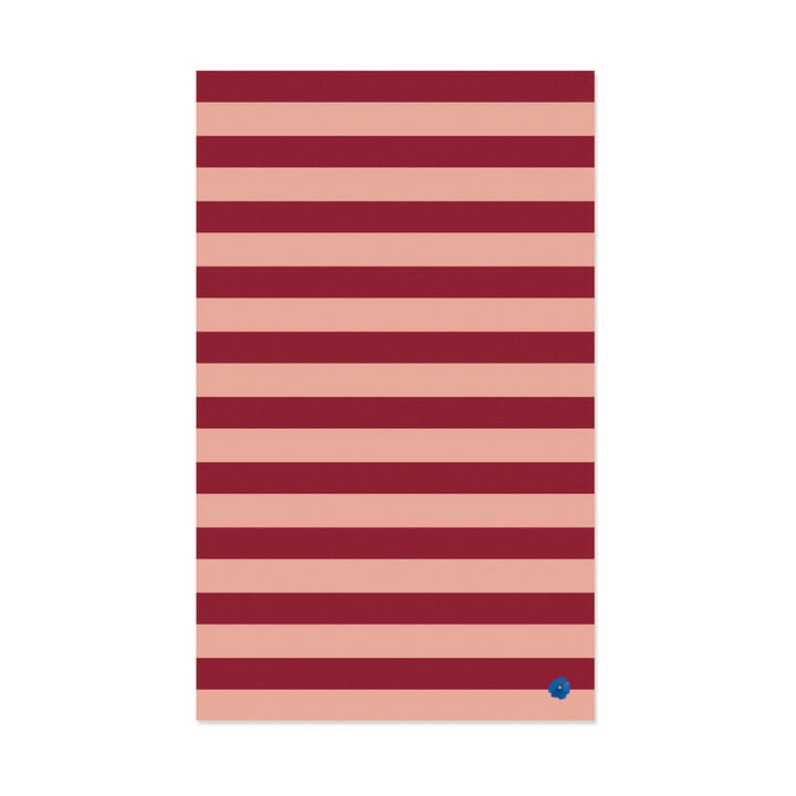 Leya stripe obrus 150x250 cm - Czerwony-różowy - Byon