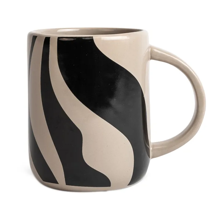 Liz kubek zebra 280 ml - Beżowy-czarny - Byon