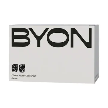 Messy szklanki 300 ml, 2‑pak - Zielone - Byon