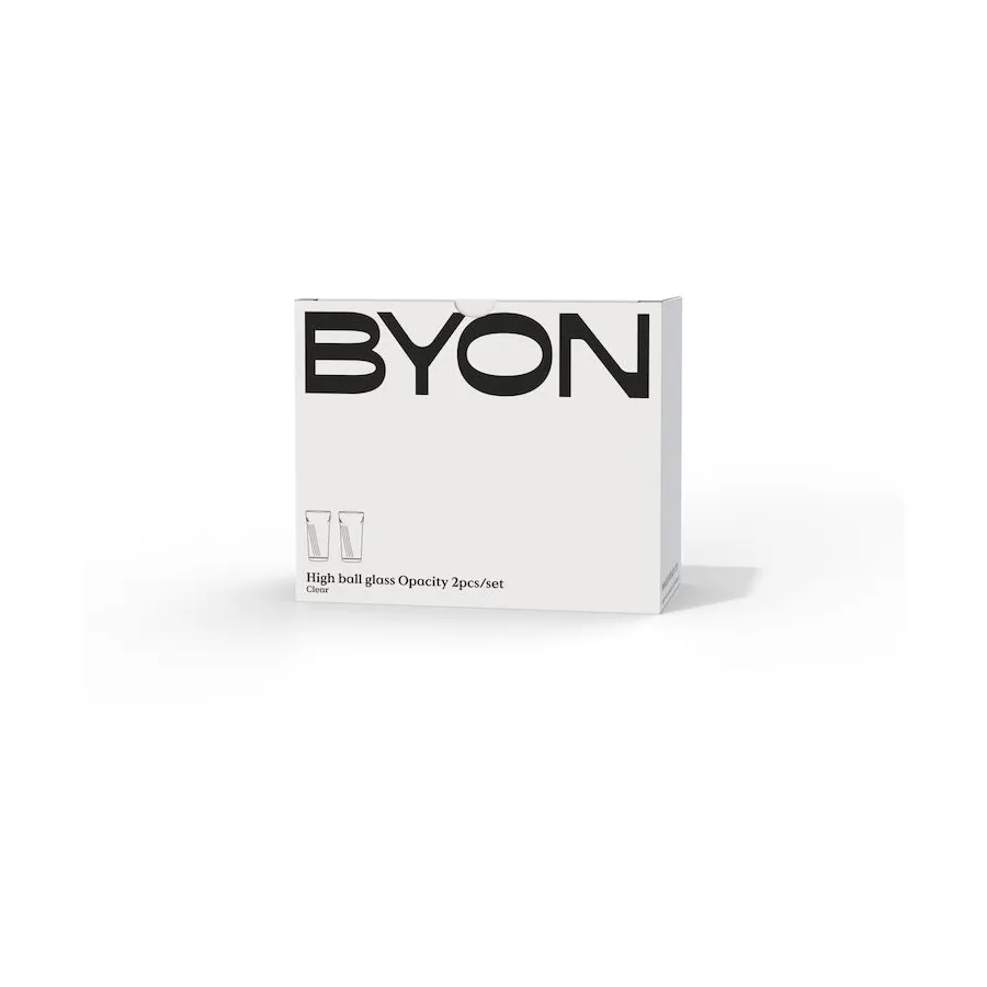 Opacity high ball szklanki 430 ml, 2‑pak, Przezroczyste Byon