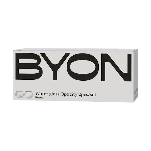 Opacity szklanki do wody 220 ml, 2‑pak, Brązowe Byon