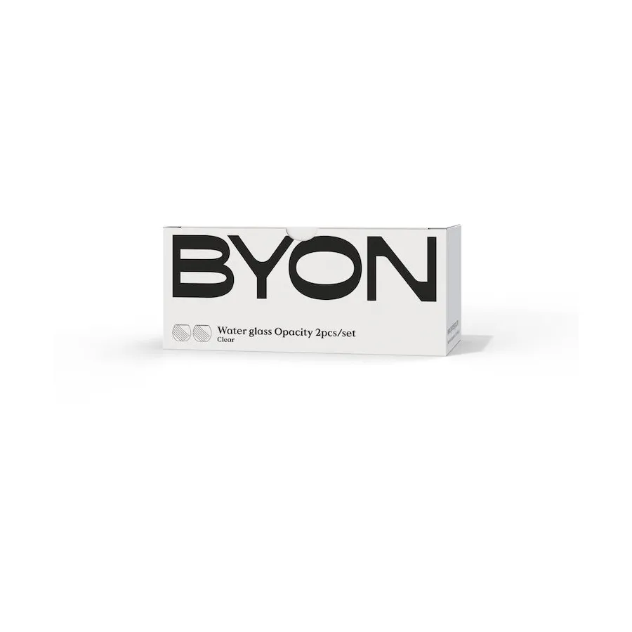 Opacity szklanki do wody 220 ml, 2‑pak, Przezroczyste Byon