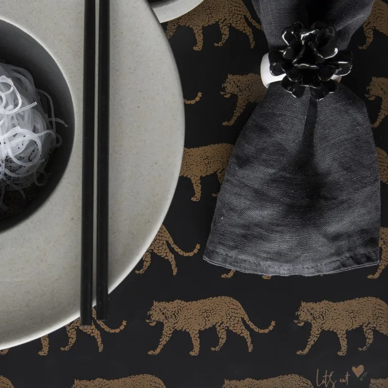 Pierścień na serwetkę Water Lily, Biało-czarna Byon