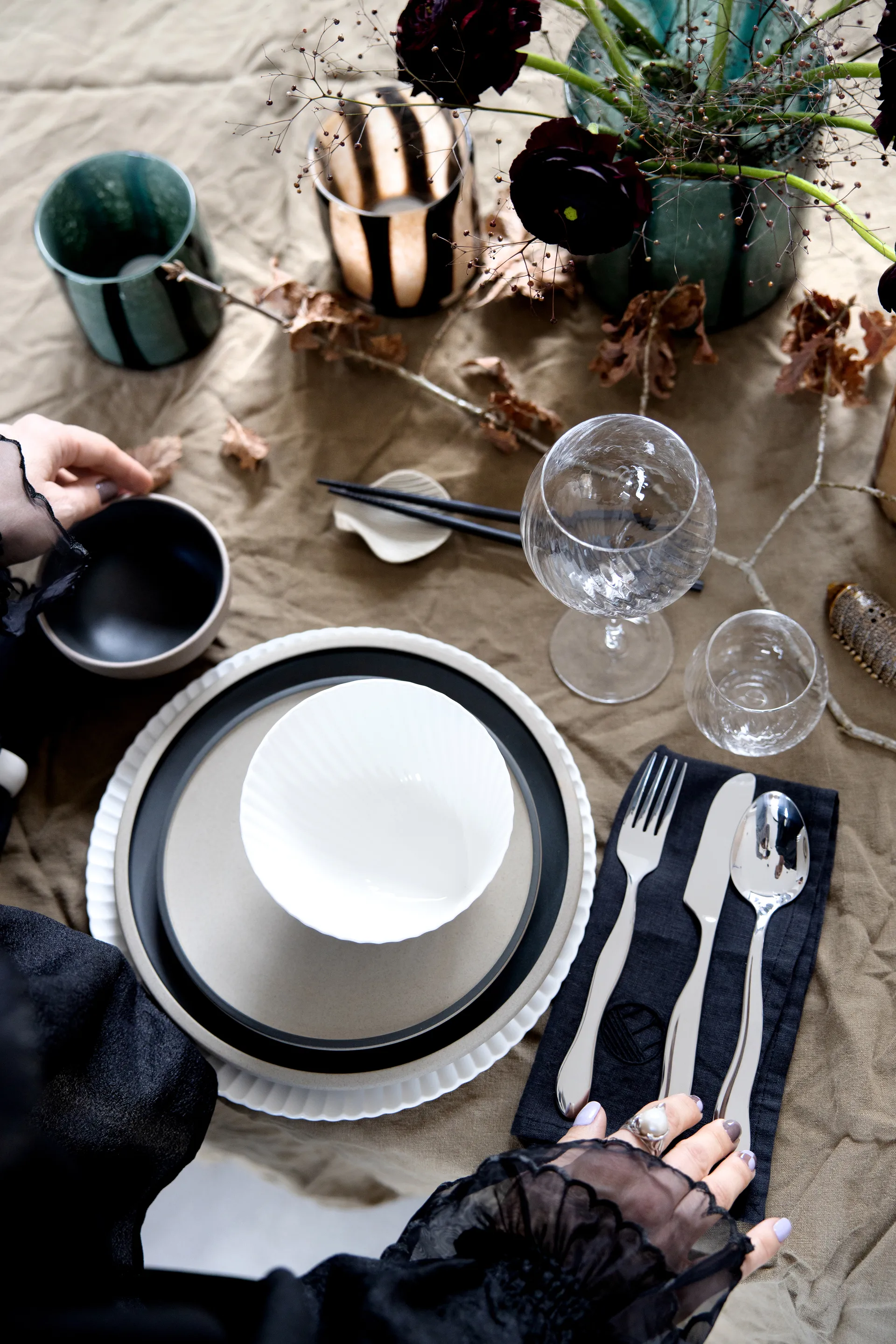 Podstawki na pałeczki Fumiko 4 szt., Beżowe Byon