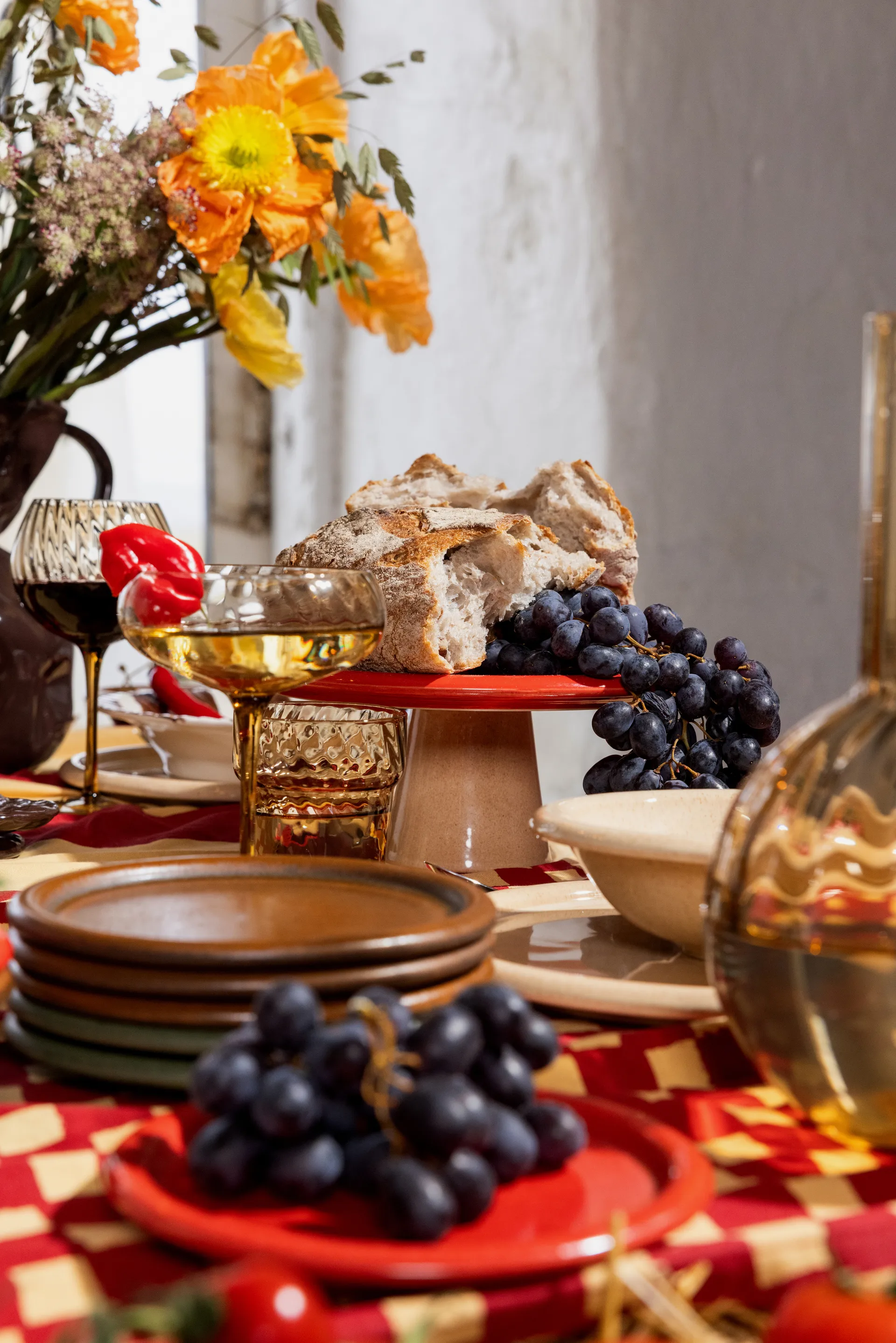 Półmisek Porto Ø26x11 cm, Czerwono-beżowy Byon