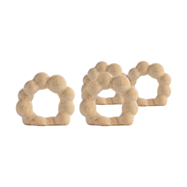 Porto pierścienie do serwetek, zestaw 4 szt. - Beżowe - Byon