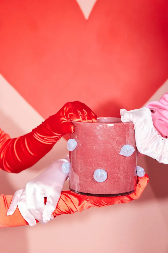 Świecznik Arlo XS Ø15 cm, Bordowy-jasnoniebieski Byon