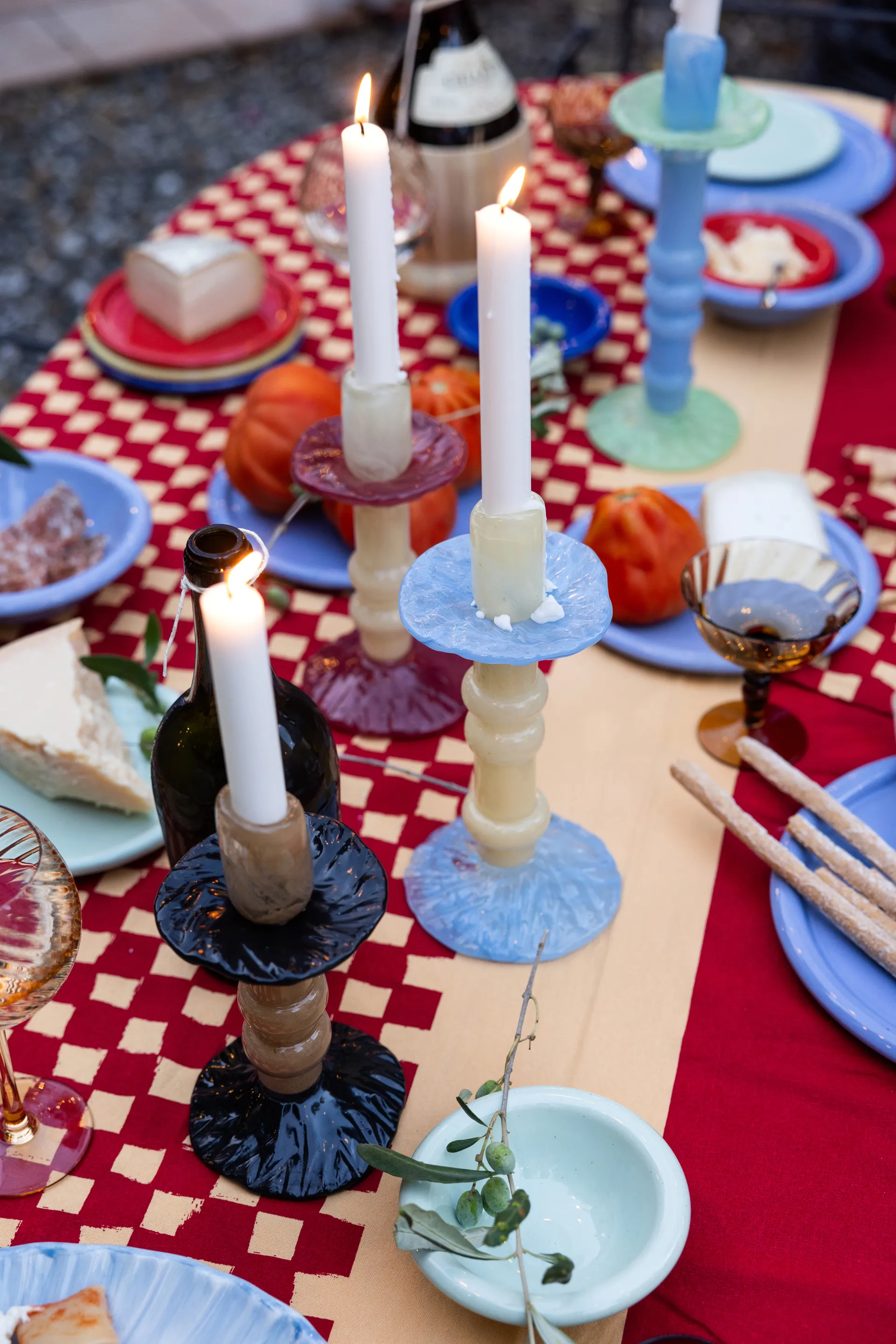 Świecznik Lara S 22 cm, Beżowy-czarny Byon