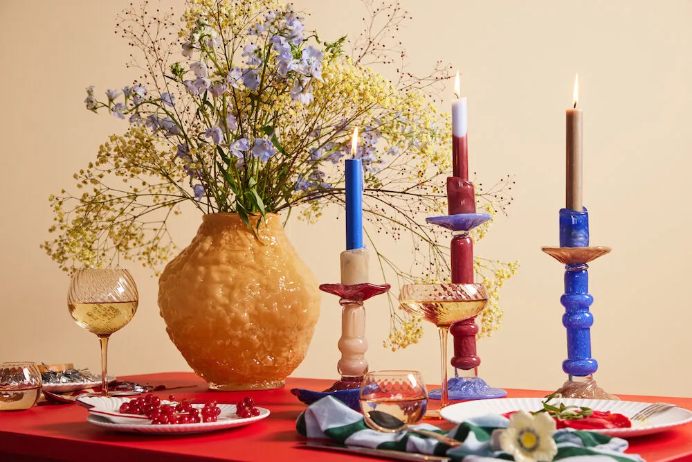 Świecznik Lara S 22 cm, Beżowy Byon