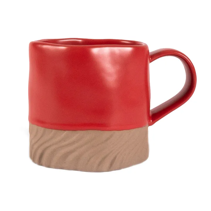 Swirl kubek 380 ml - Czerwony-beżowy - Byon