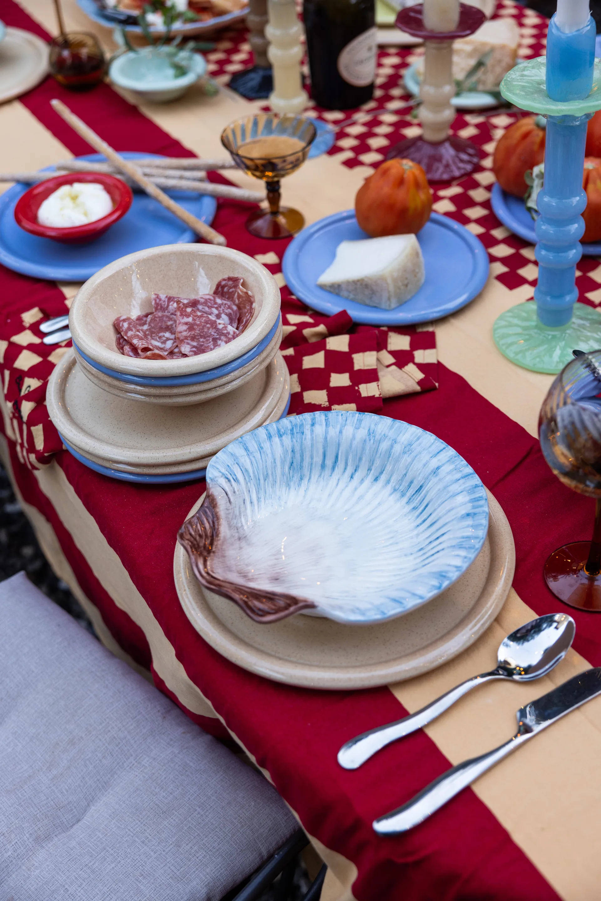 Talerz Armona 23,5x23,5 cm, Jasnoniebieski Byon