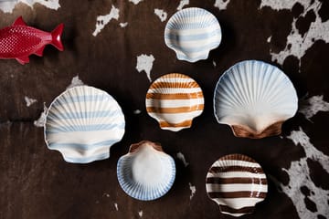 Talerz Armona Stripe 23,5x23,5 cm - Jasnobrązowo-biały - Byon