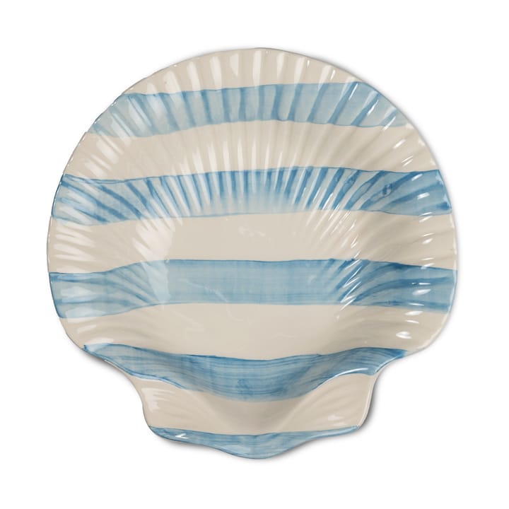 Talerz Armona Stripe 23,5x23,5 cm - Jasnoniebiesko-biały - Byon