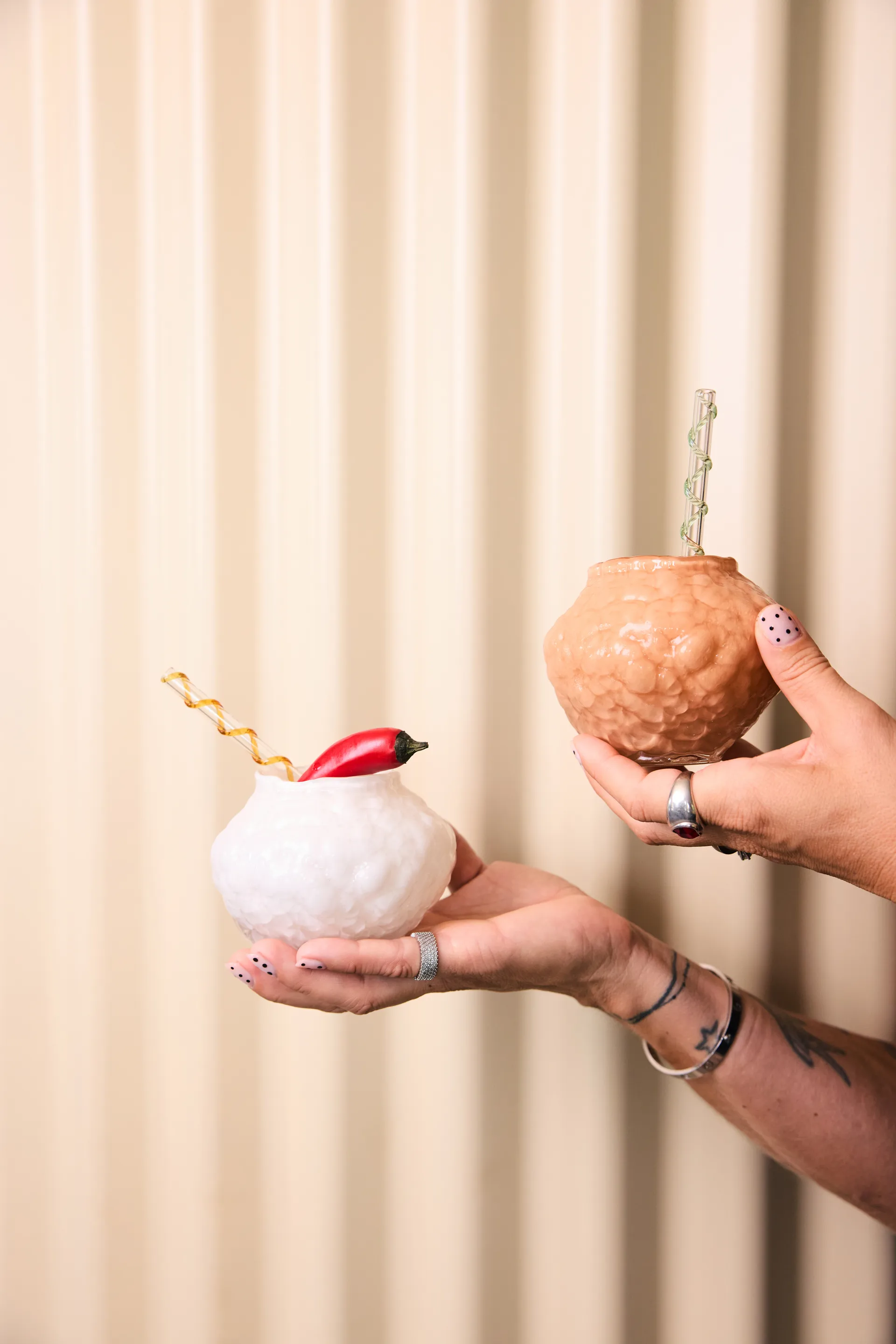 Wazon Corallo mini 11x11x8 cm, Kość słoniowa Byon