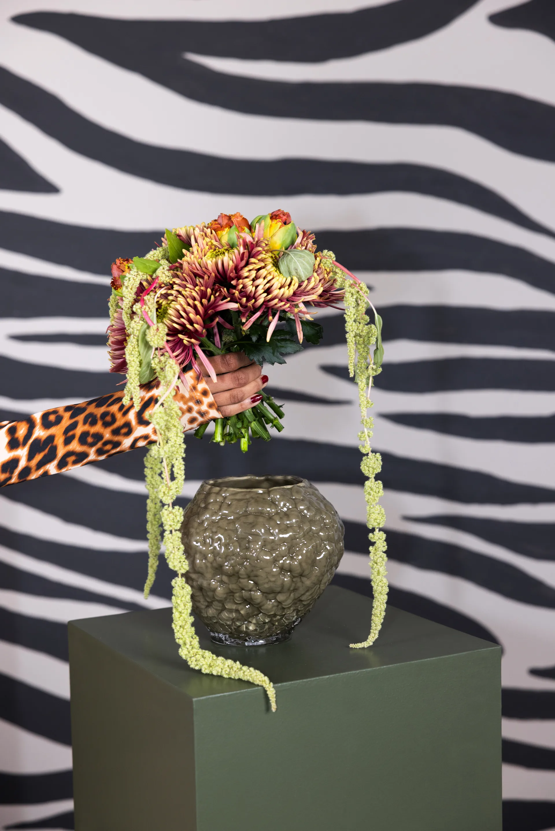 Wazon Corallo XS 19x17x17,5 cm, Zielony Byon