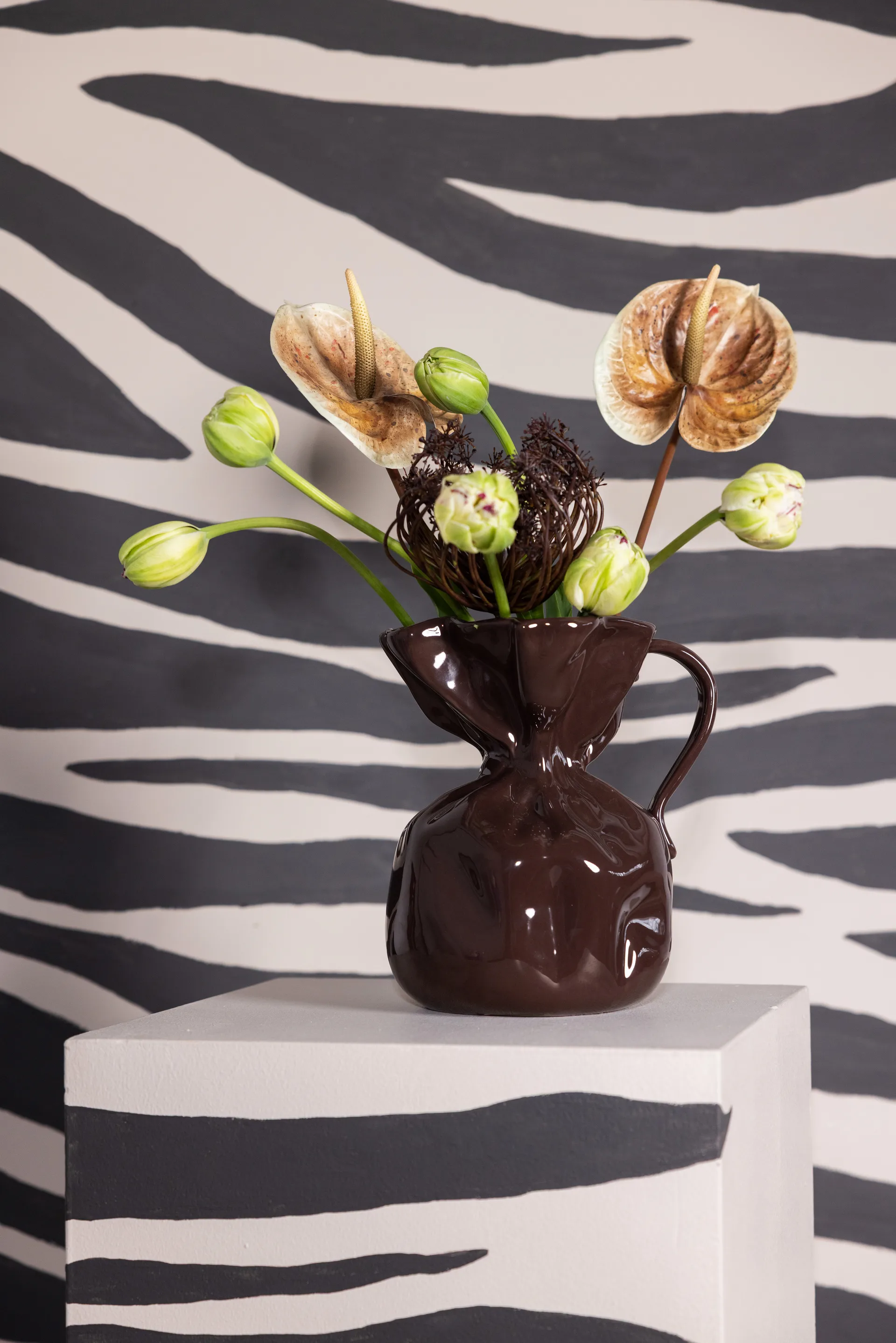 Wazon Crumple, Brązowy Byon