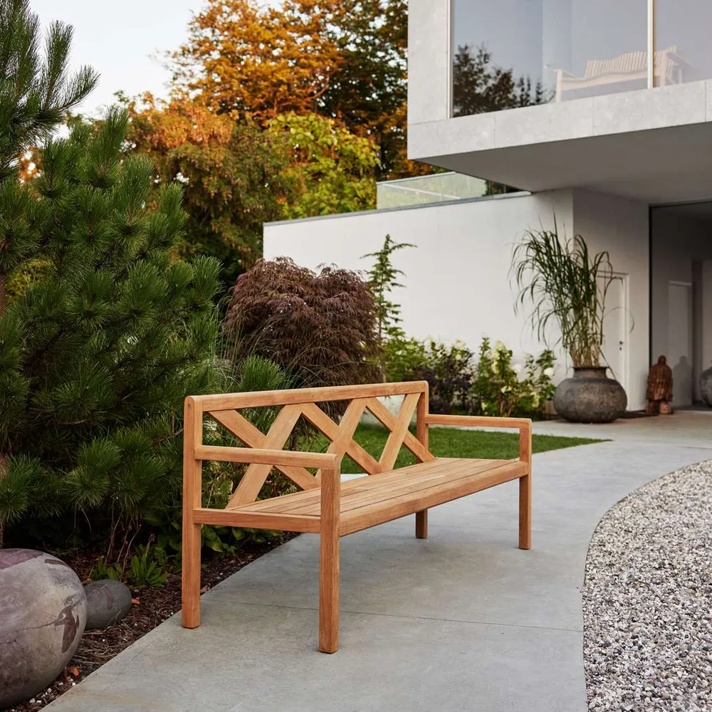 Ławka 2-osobowa Grace, Light Grey, drewno tekowe Cane-line