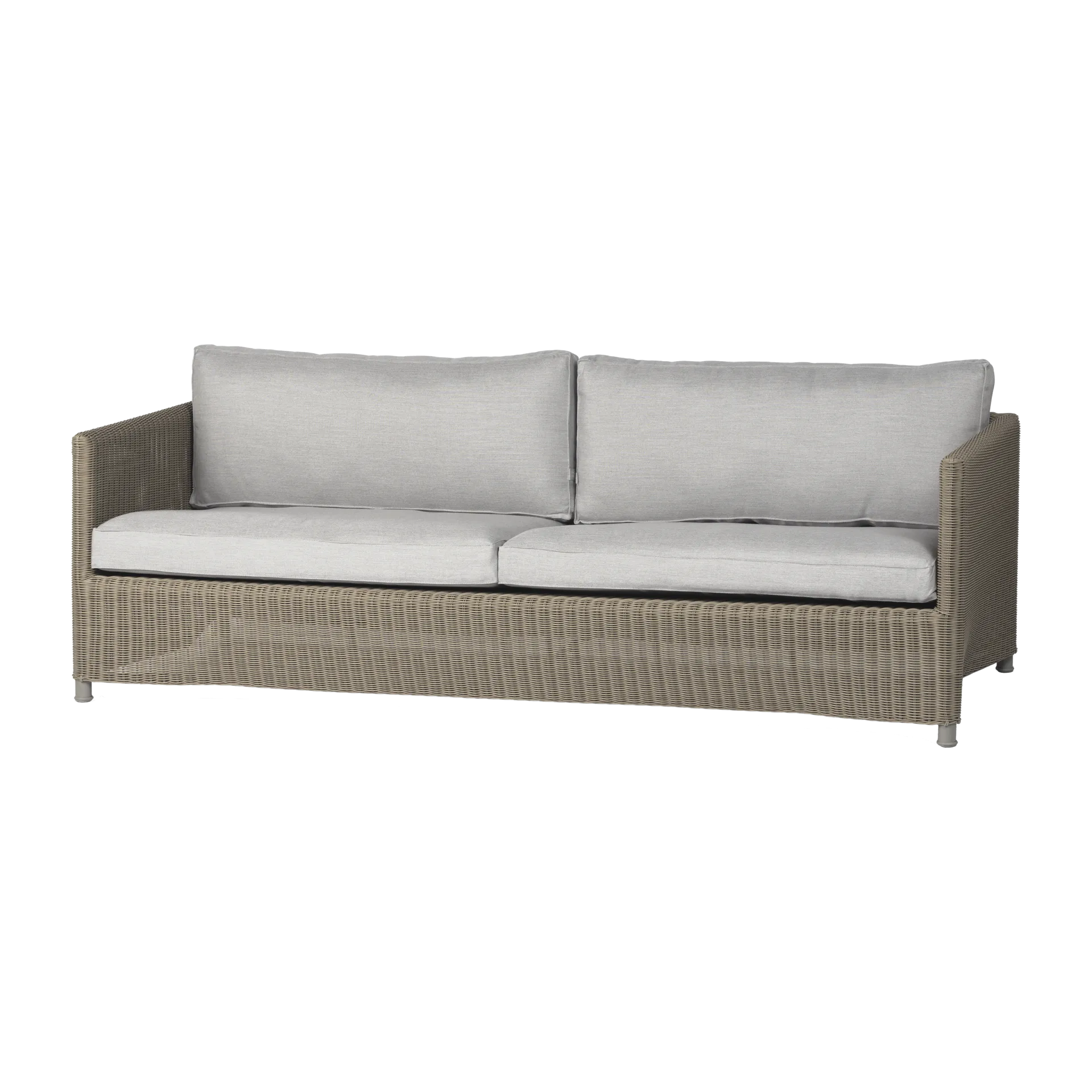 Diamond sofa 3-osobowa, Natural, caneline natté light grey Cane-line